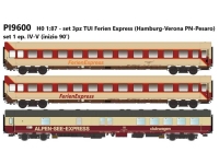 Pirata PI9600 - H0 - 3-tlg. Set Personenwagen Ferien Express, DB AG, Ep. IV-V - Set 1